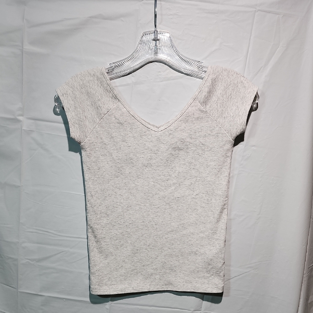 American Eagle Outfitters Light Gray V-Neck Knit Tank